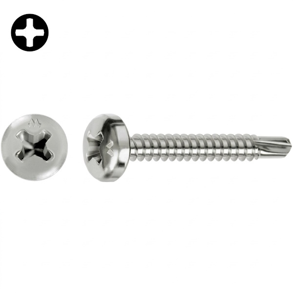 Mustad Vite DRILLEX Autoperforante Testa Cilindrica (TC) a Croce PH Chromiting - MUSTAD